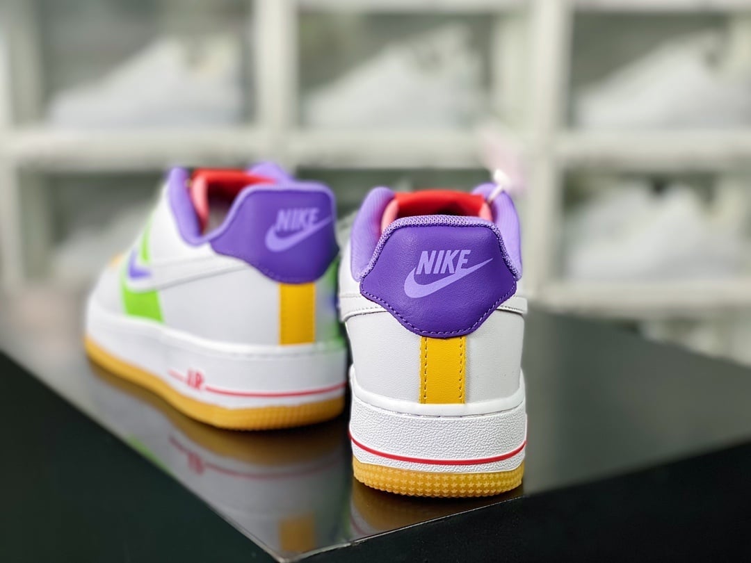 Nike Leather Branco Verde e Laranja Colorido - Vista 4