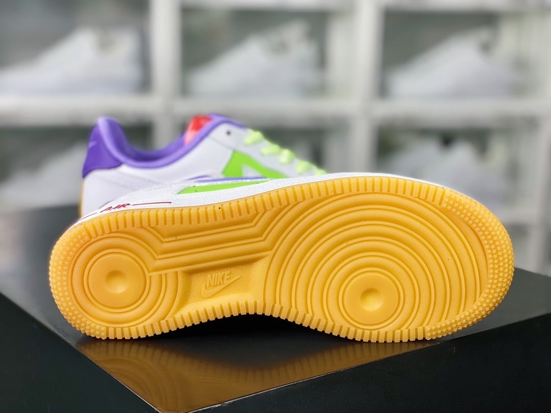Nike Leather Branco Verde e Laranja Colorido - Vista 5