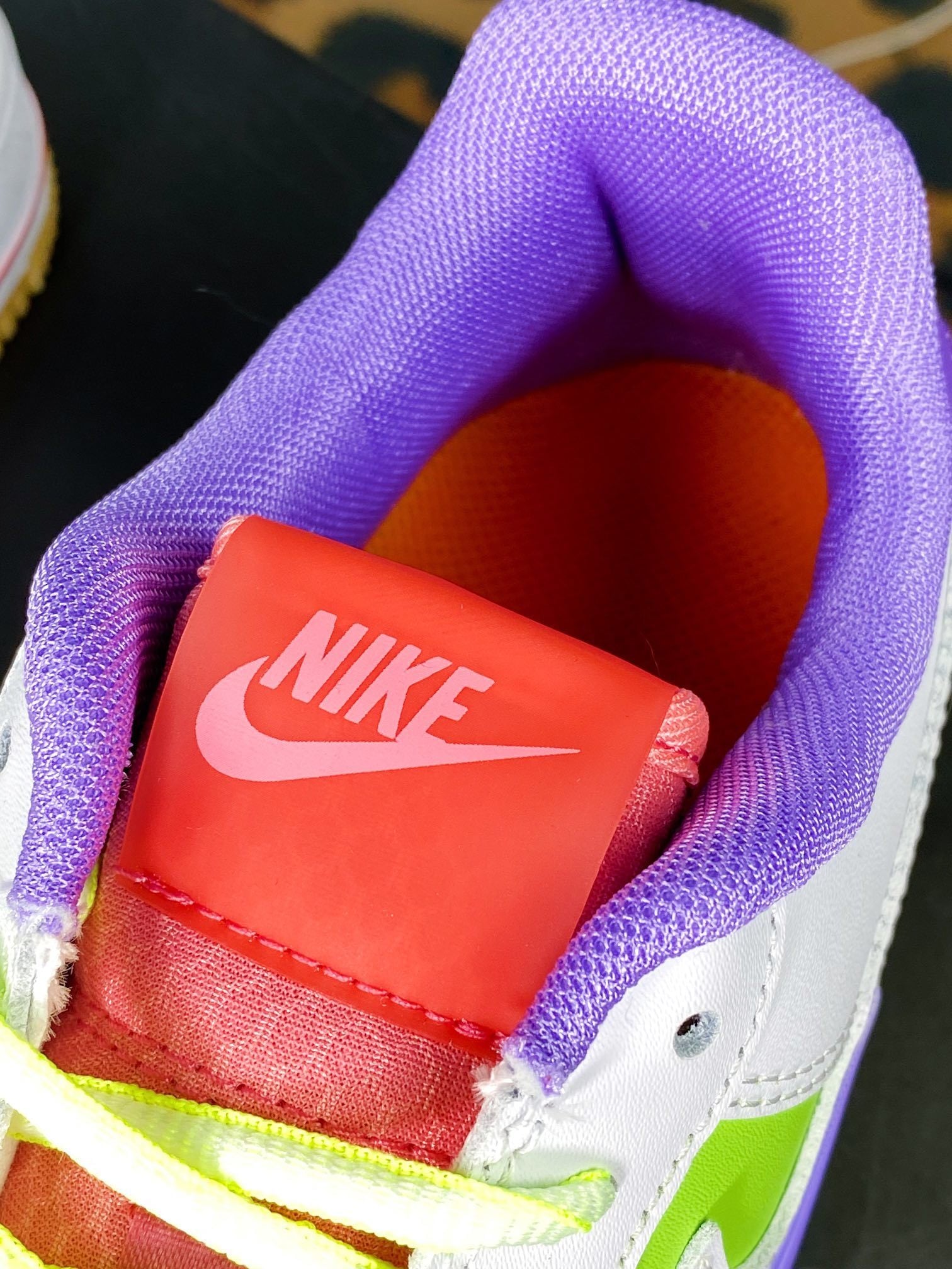Nike Leather Branco Verde e Laranja Colorido - Vista 7