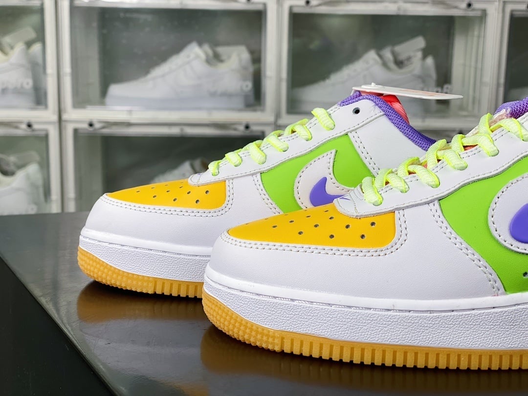 Nike Leather Branco Verde e Laranja Colorido - Vista 8