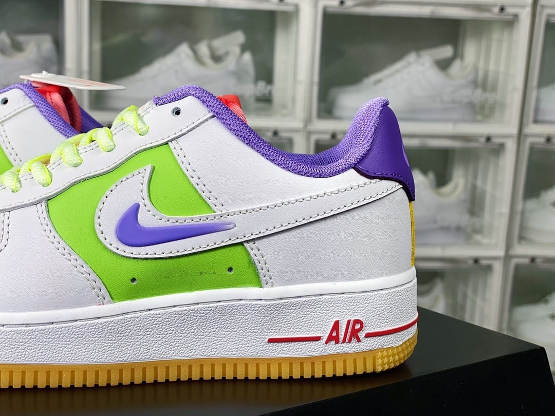Nike Leather Branco Verde e Laranja Colorido - Vista 9