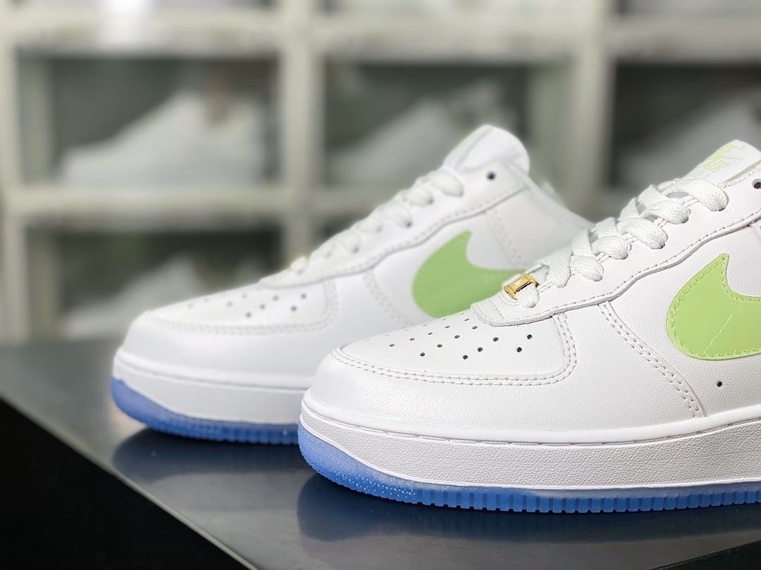 Nike Leather Branco e Verde Gradiente Hook - Vista 8