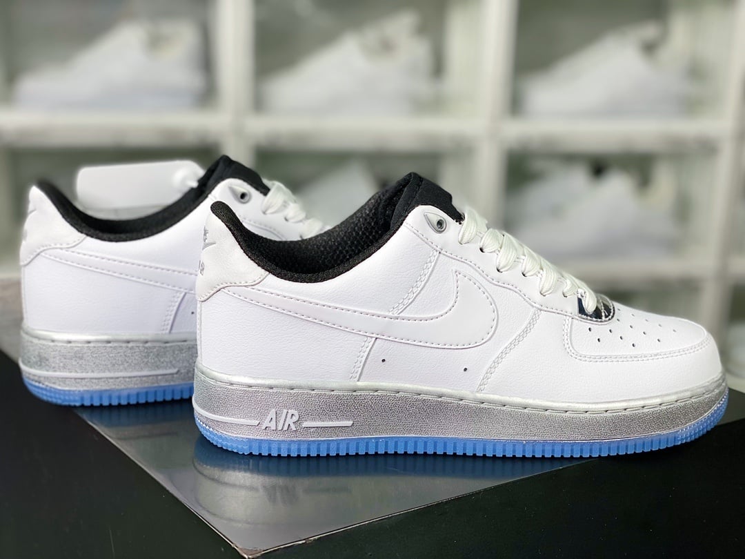 Nike Leather Branco e Prata Sola Gelo - Vista 2