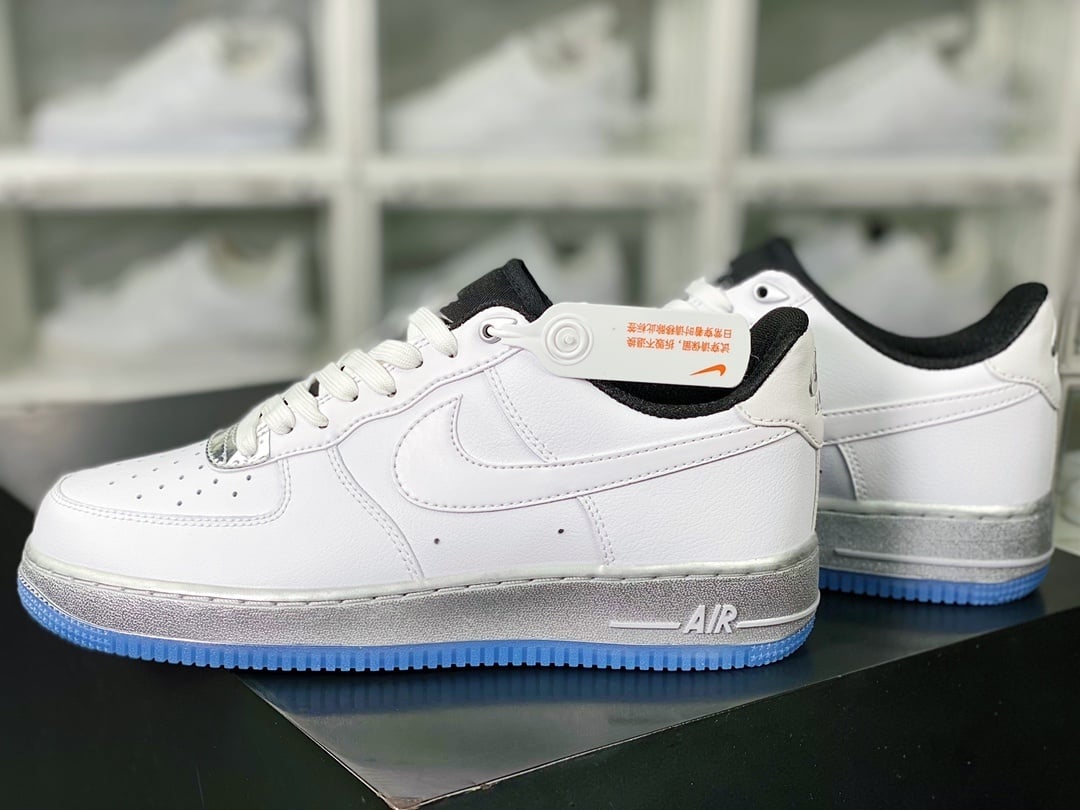 Nike Leather Branco e Prata Sola Gelo - Vista 3