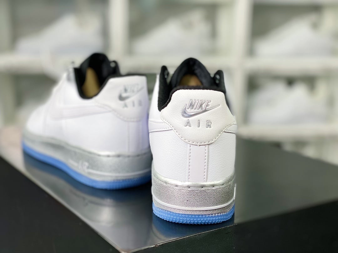 Nike Leather Branco e Prata Sola Gelo - Vista 4