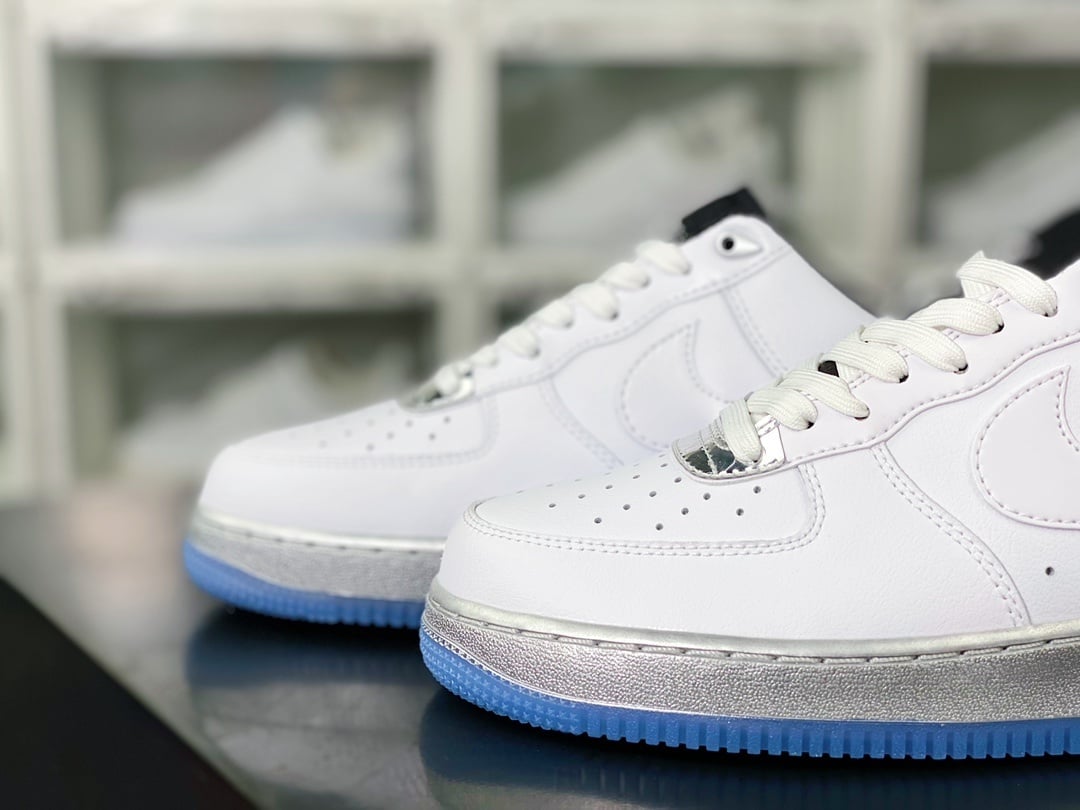 Nike Leather Branco e Prata Sola Gelo - Vista 8