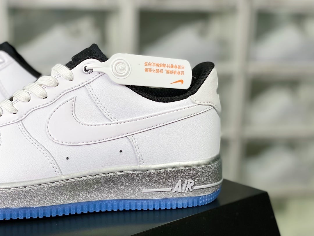 Nike Leather Branco e Prata Sola Gelo - Vista 9