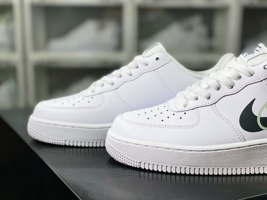 Nike Leather Branco, Preto e Verde com Quatro Hooks - Vista 8