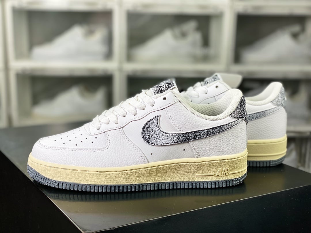 Nike Leather Branco, Preto e Prata Gradiente Hook - Vista 2