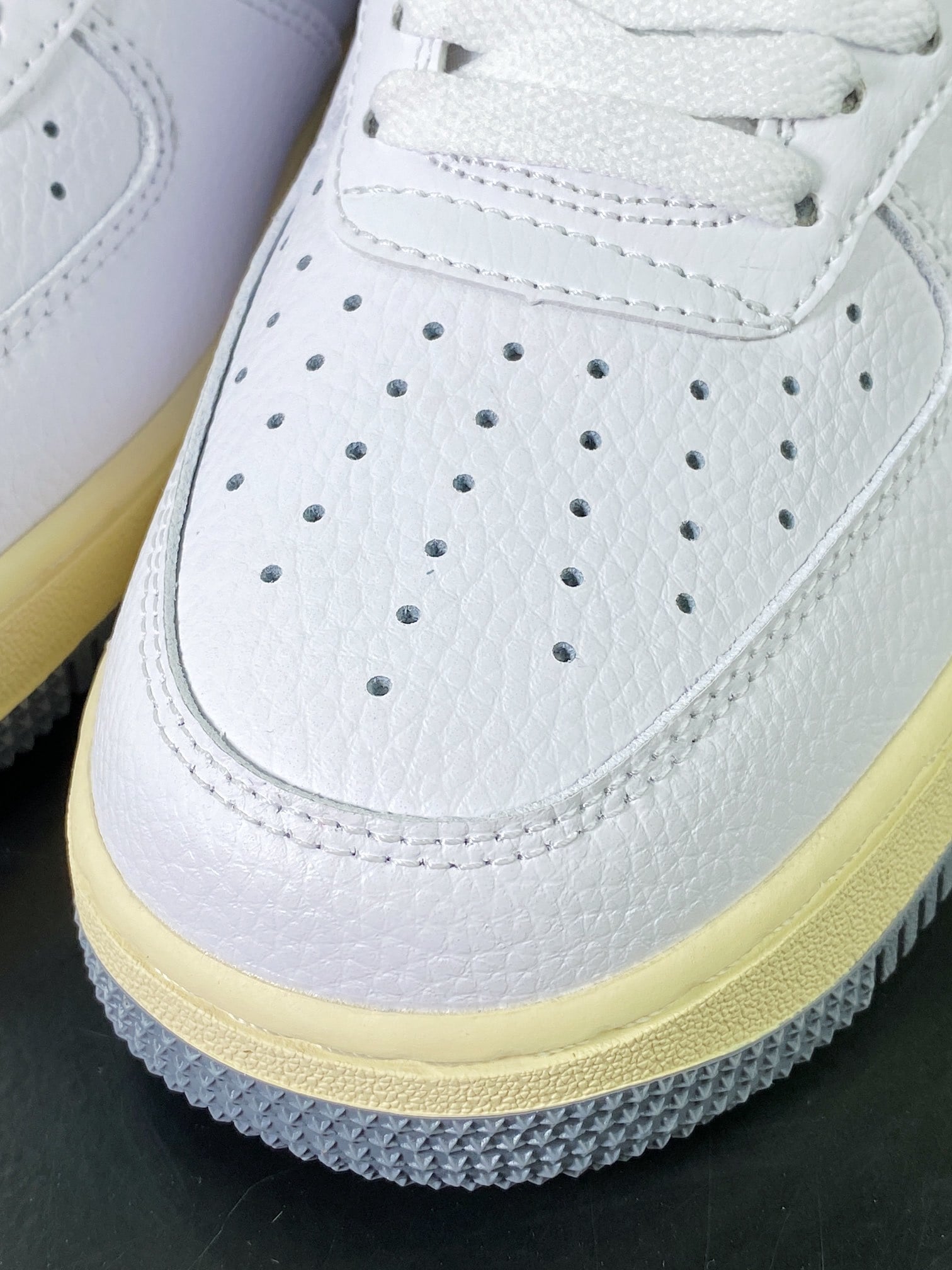 Nike Leather Branco, Preto e Prata Gradiente Hook - Vista 6