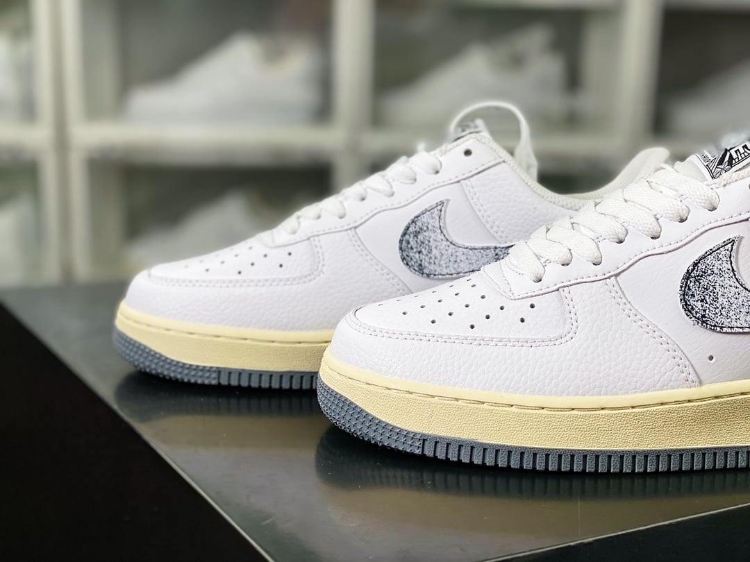 Nike Leather Branco, Preto e Prata Gradiente Hook - Vista 8