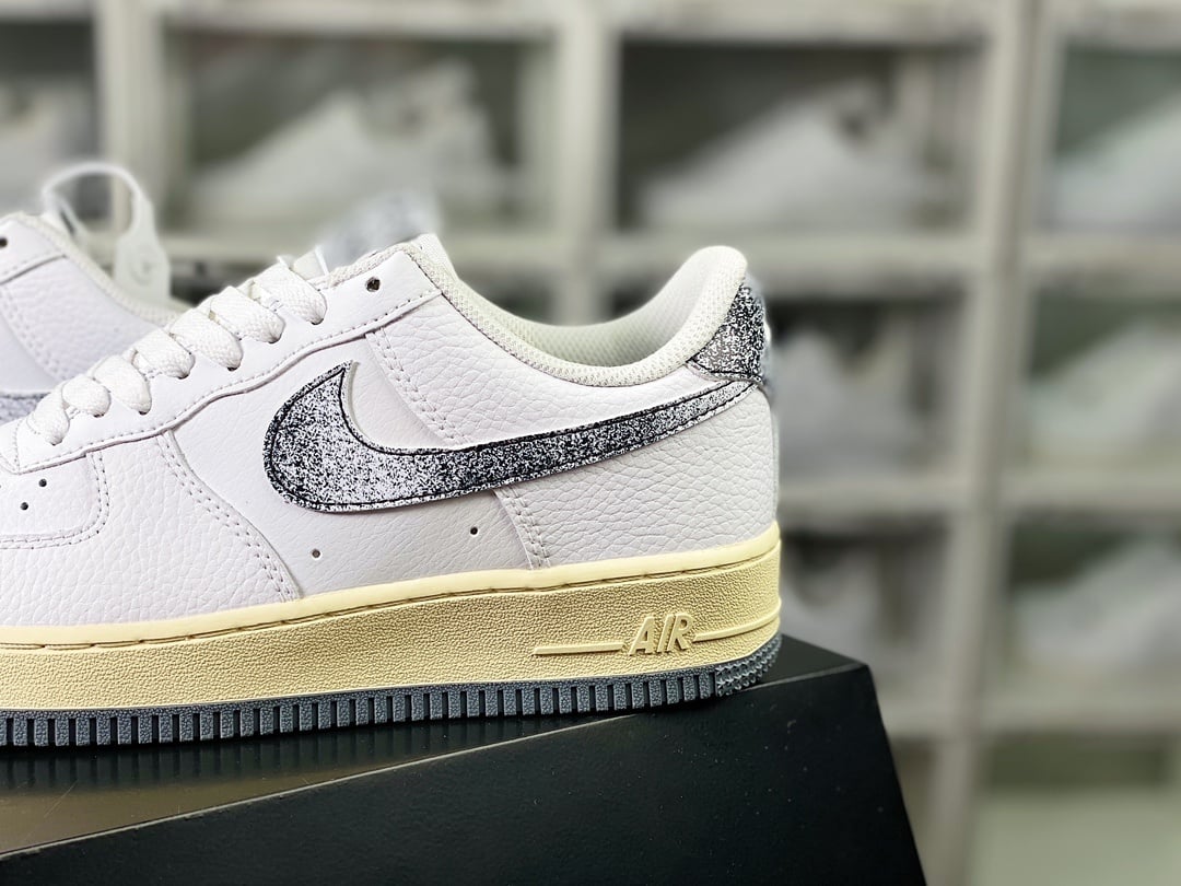 Nike Leather Branco, Preto e Prata Gradiente Hook - Vista 9