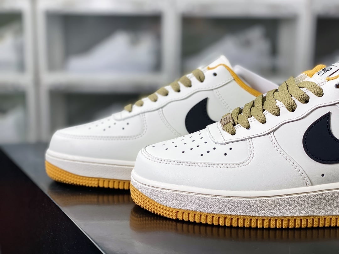 Nike Leather Creme, Amarelo e Preto Hook - Vista 8