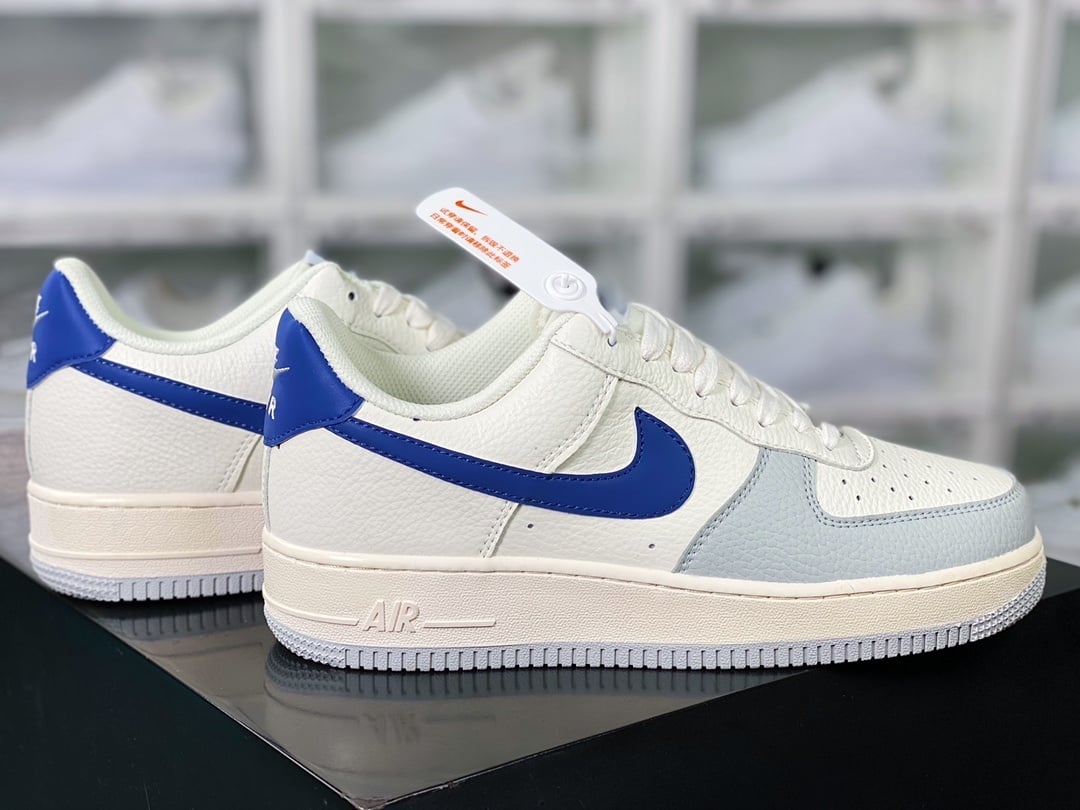 Nike Leather Creme, Cinza Claro e Azul Escuro - Vista 2
