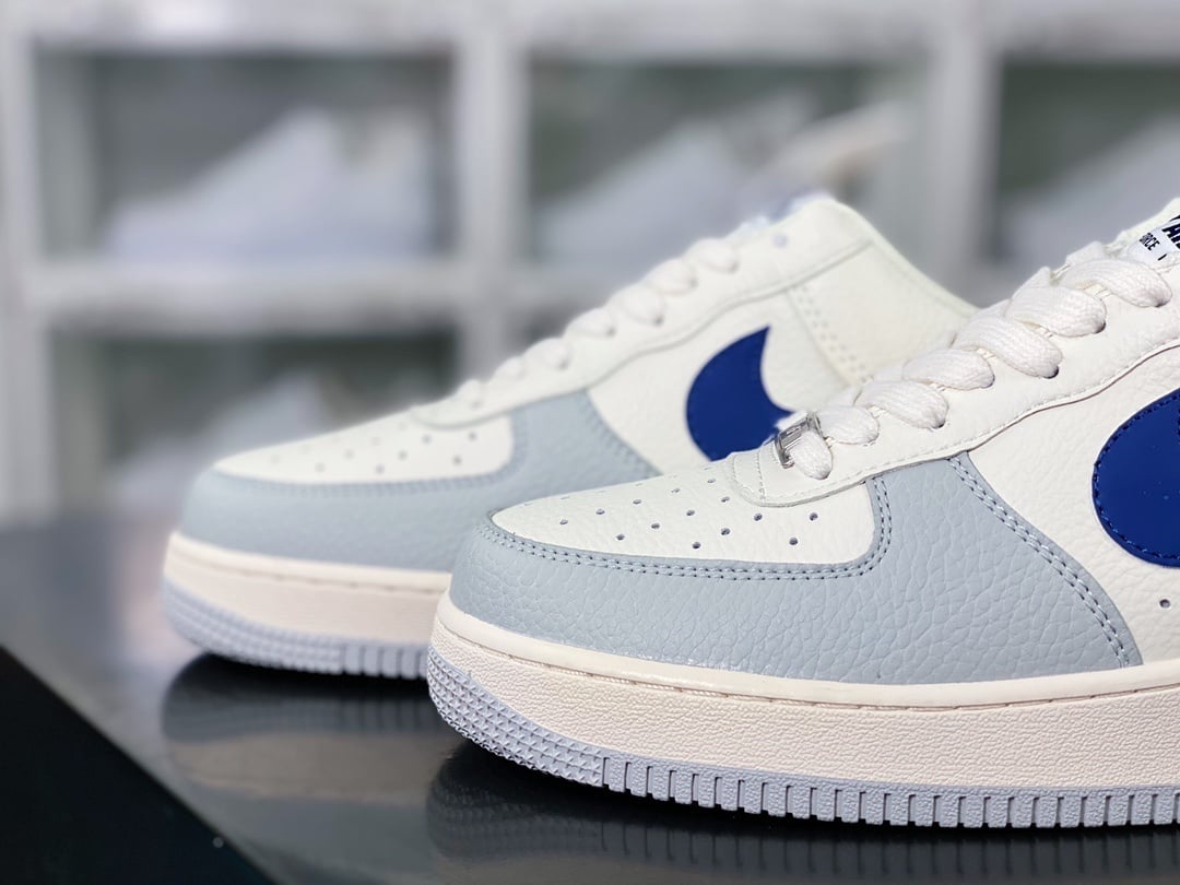 Nike Leather Creme, Cinza Claro e Azul Escuro - Vista 8