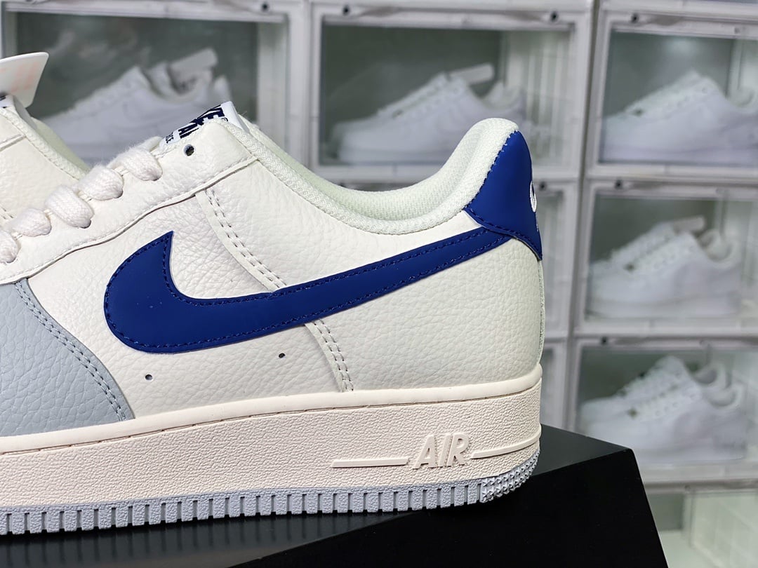 Nike Leather Creme, Cinza Claro e Azul Escuro - Vista 9