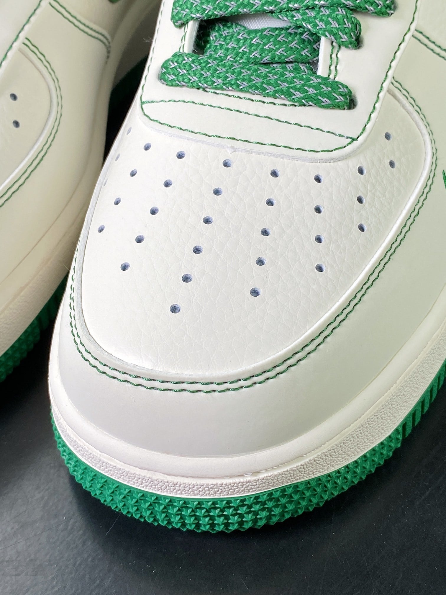 Nike Leather Creme e Verde Escuro Reflective - Vista 6