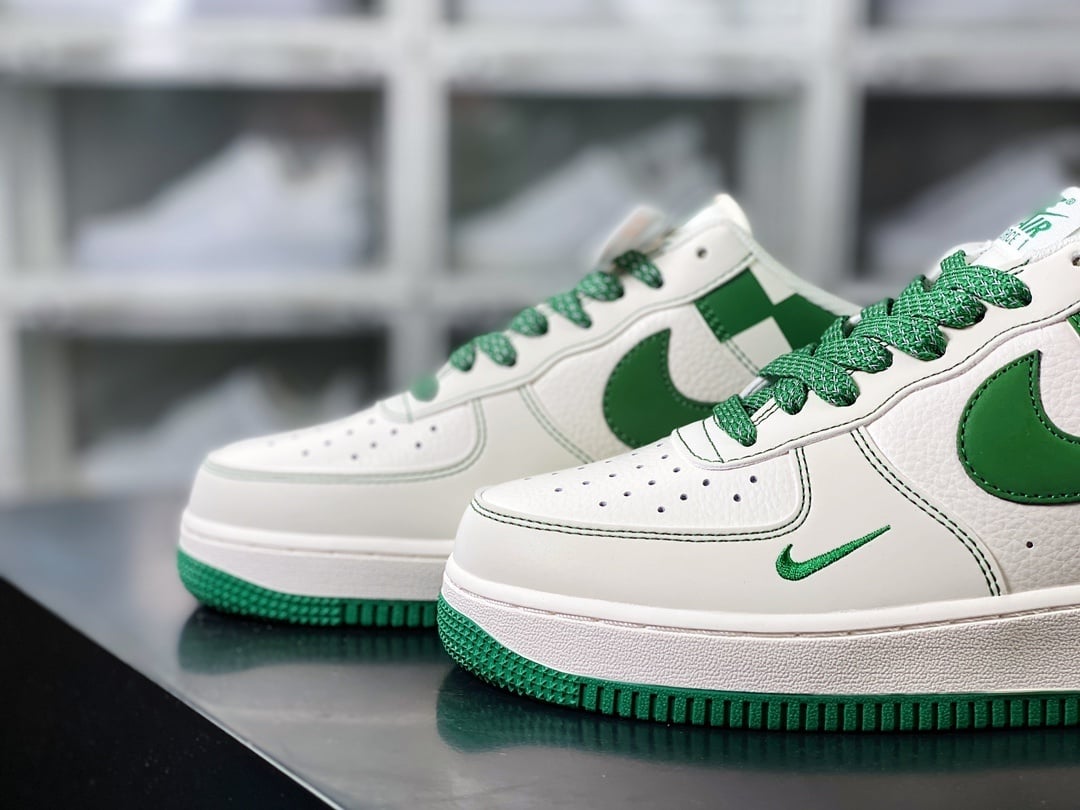 Nike Leather Creme e Verde Escuro Reflective - Vista 8