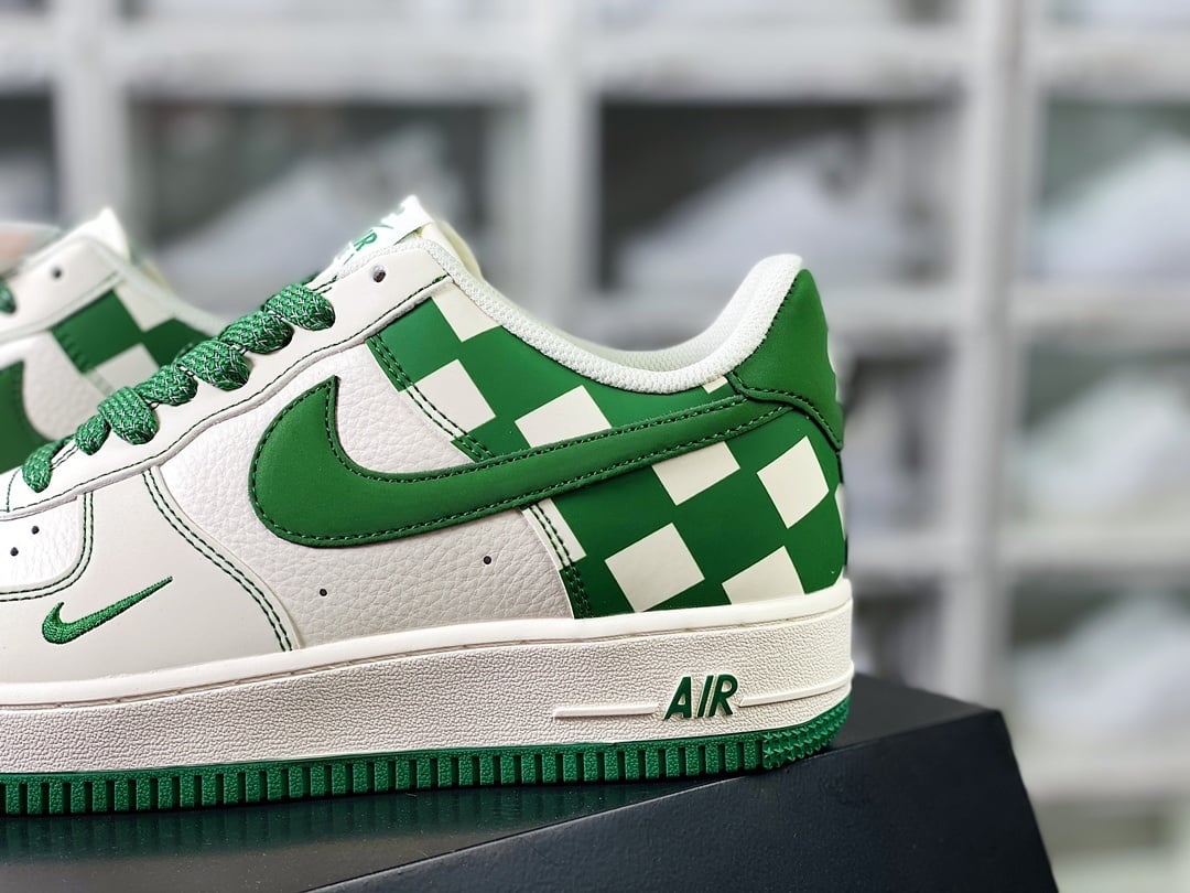 Nike Leather Creme e Verde Escuro Reflective - Vista 9