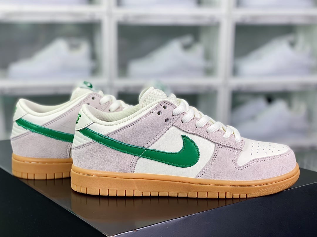 NK Dunk Low Off-White Cinza Verde com Sola Goma - Vista 2