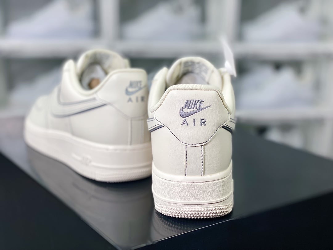 Nike Leather Creme, Cinza e Azul 3M Reflectivo - Vista 4