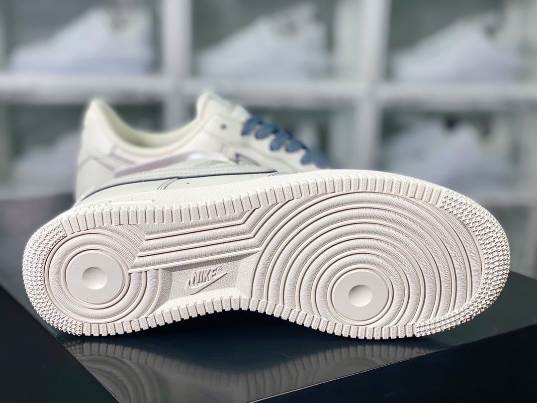 Nike Leather Creme, Cinza e Azul 3M Reflectivo - Vista 5