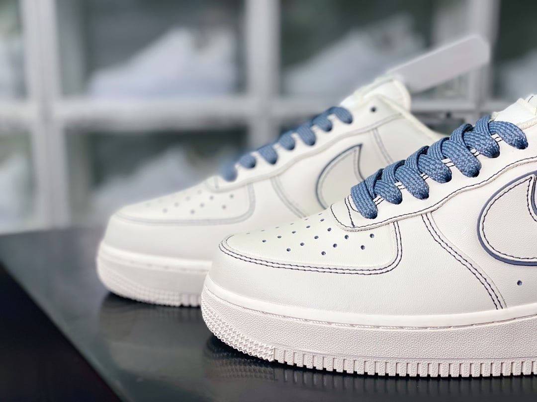Nike Leather Creme, Cinza e Azul 3M Reflectivo - Vista 8