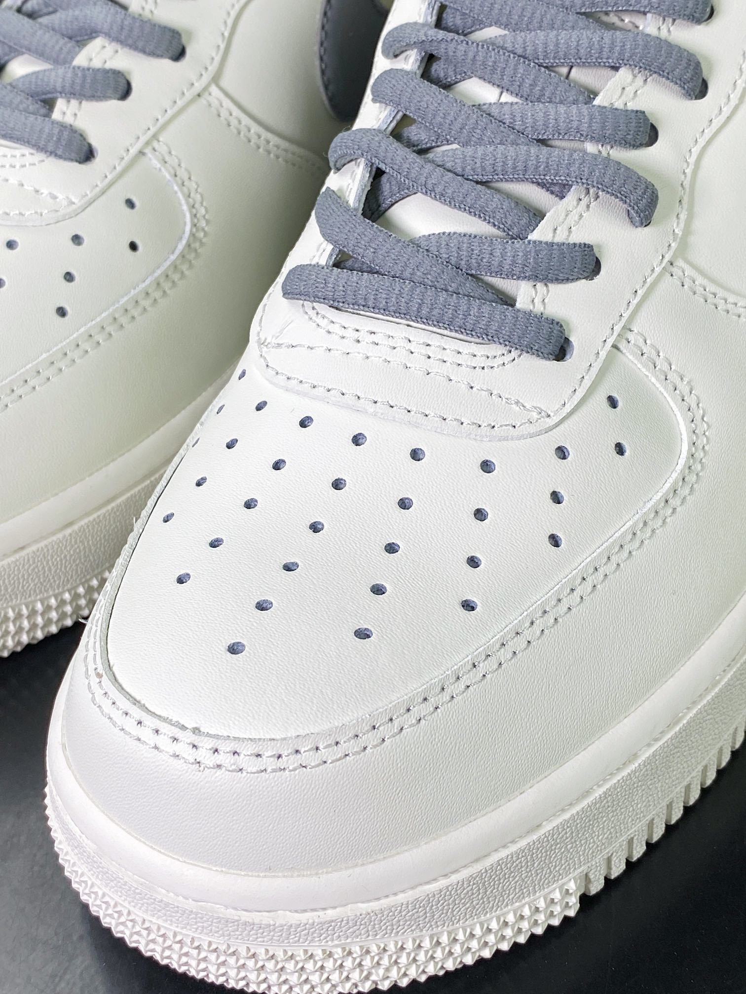 Nike Leather Creme e Cinza - Vista 6