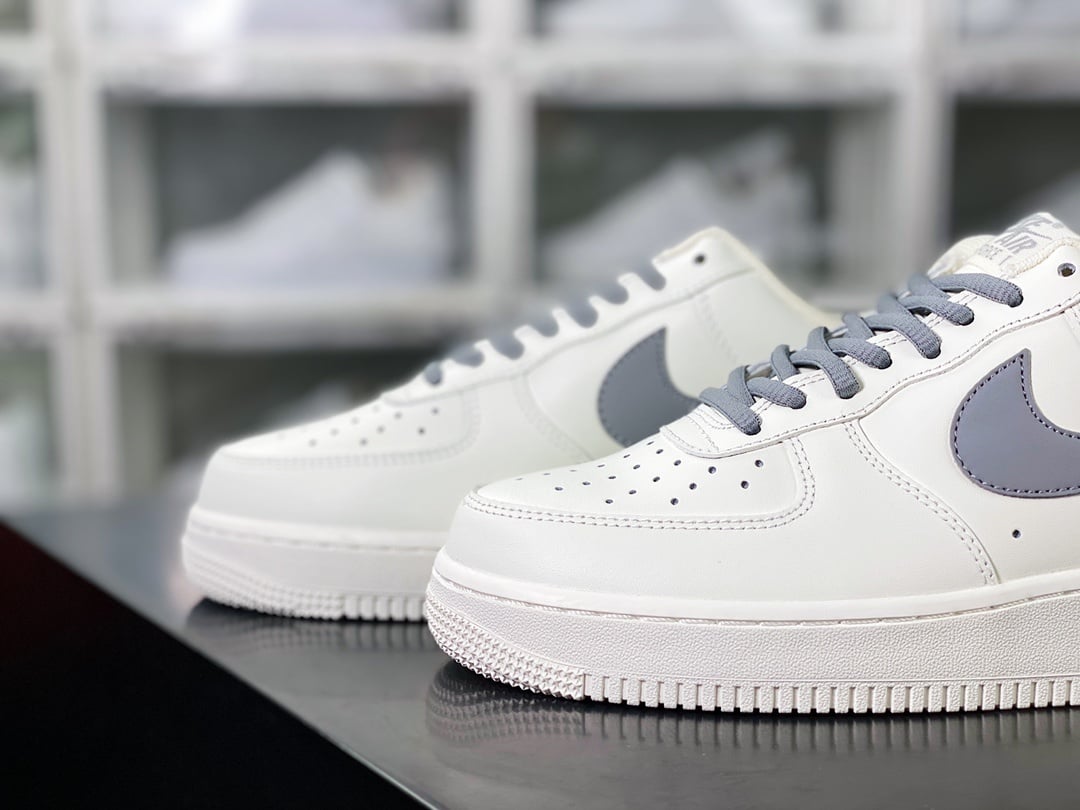 Nike Leather Creme e Cinza - Vista 8