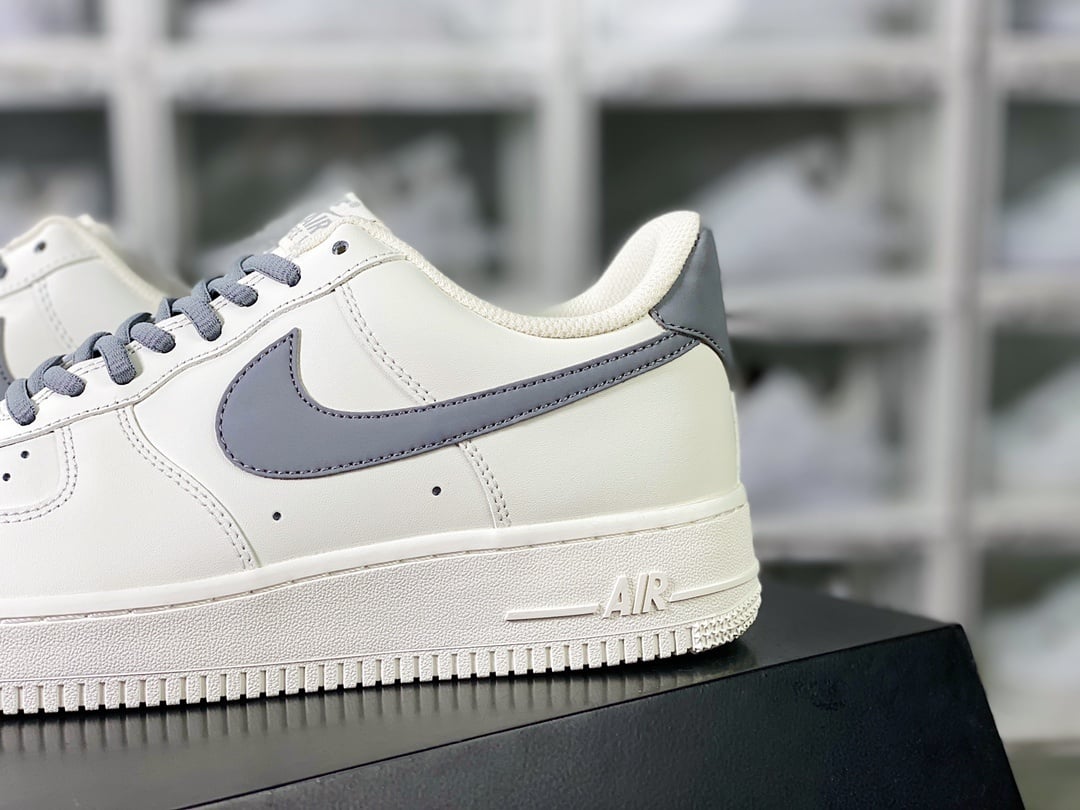 Nike Leather Creme e Cinza - Vista 9