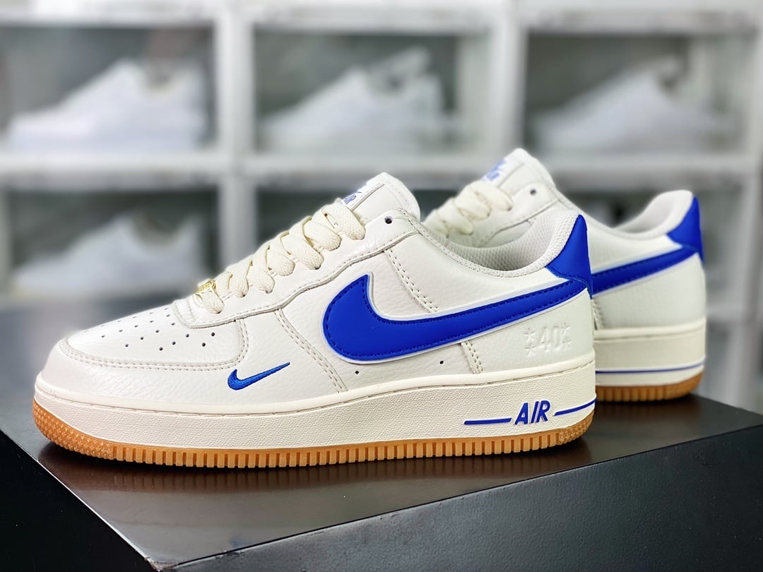 Nike Leather Creme e Royal Blue com Hook - Vista 2