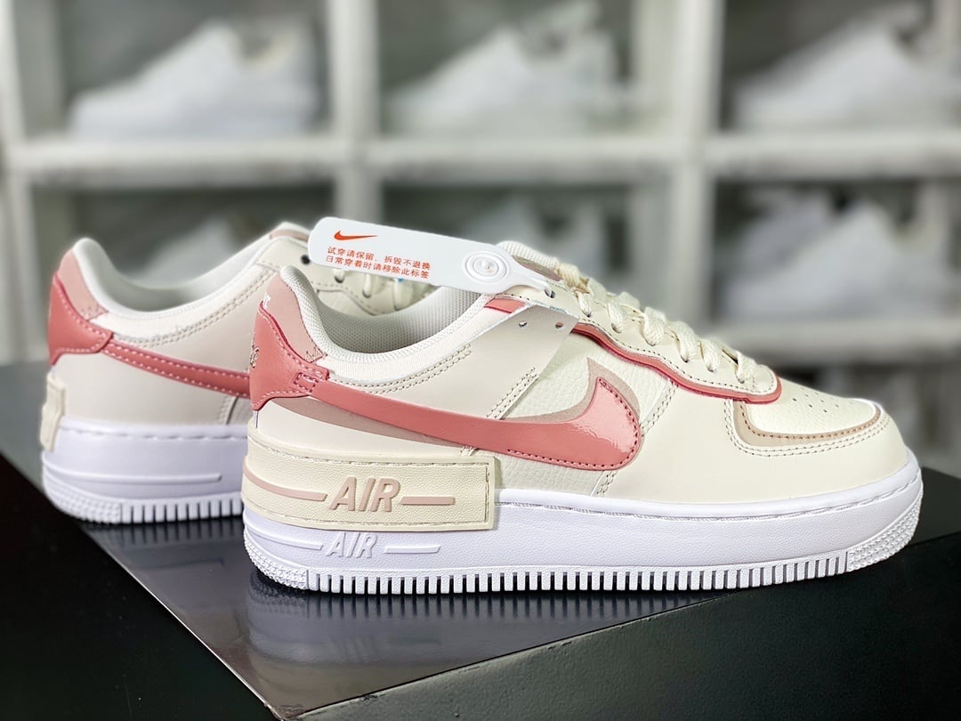 Nike Leather Creme e Rosa - Vista 2