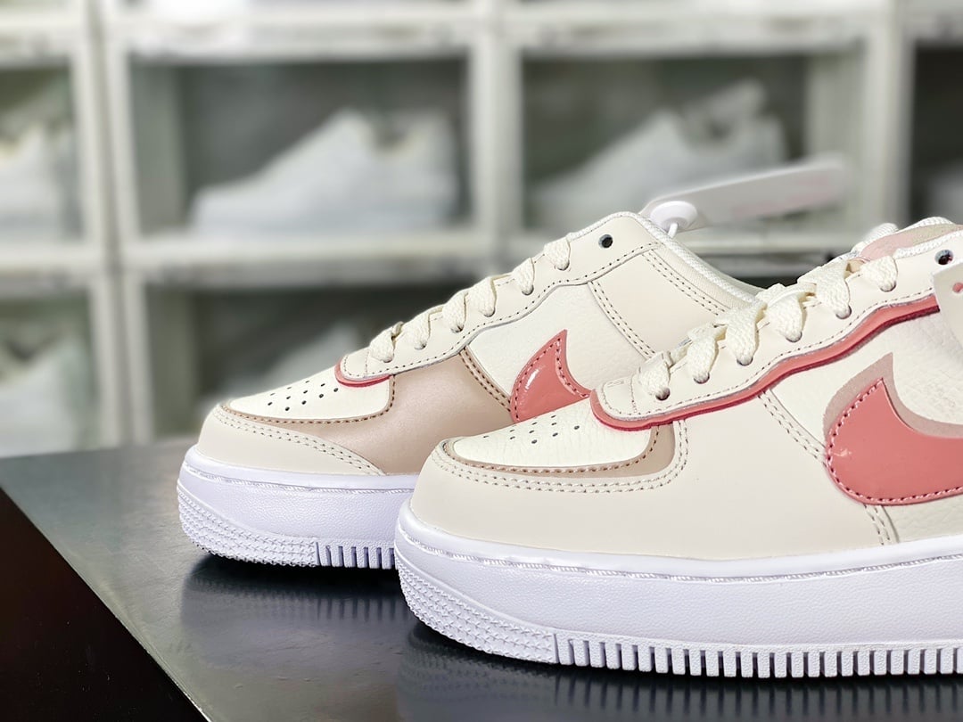 Nike Leather Creme e Rosa - Vista 8