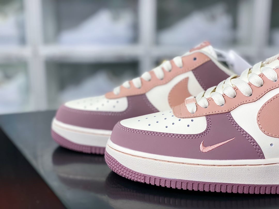 Nike Leather Roxo Sujo, Creme e Marrom com Pequeno Hook - Vista 8