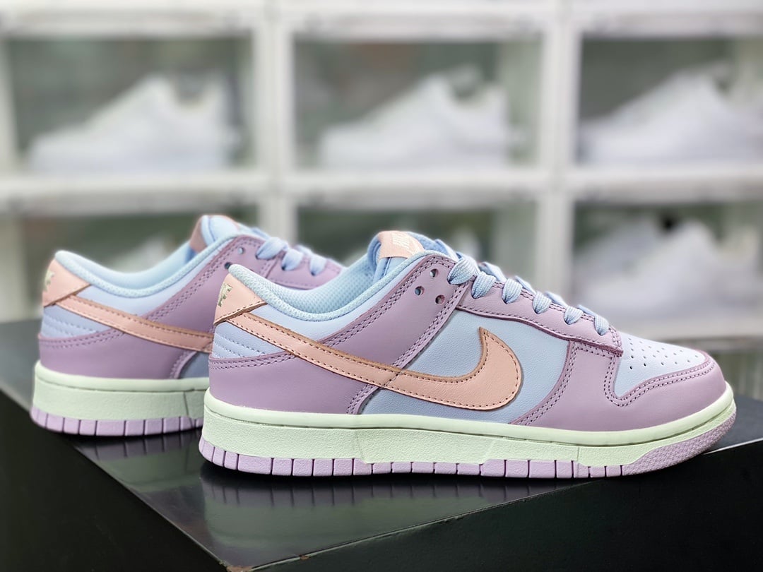 NK Dunk Low Couro Azul Roxo Rosa - Vista 2