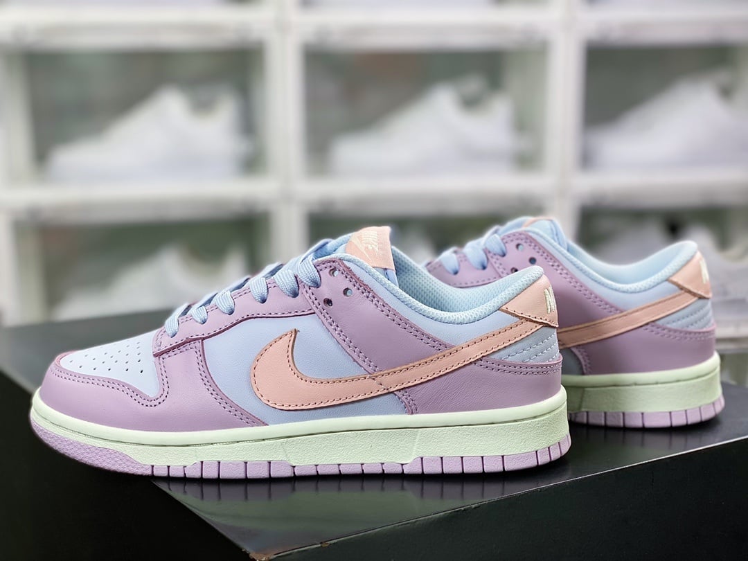 NK Dunk Low Couro Azul Roxo Rosa - Vista 3