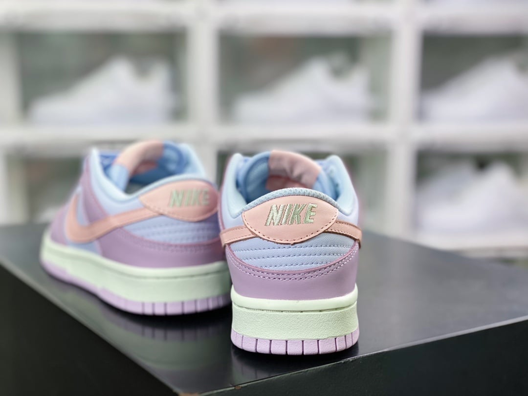 NK Dunk Low Couro Azul Roxo Rosa - Vista 4
