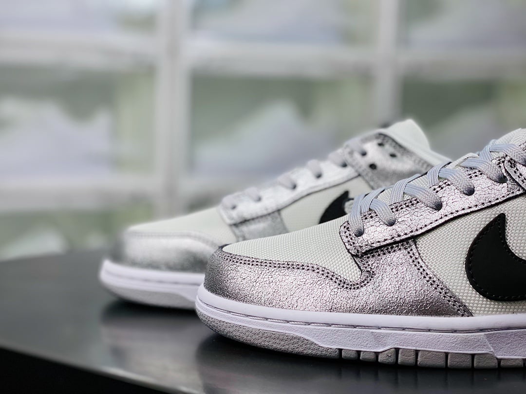 NK Dunk Low Couro Prateado - Vista 8