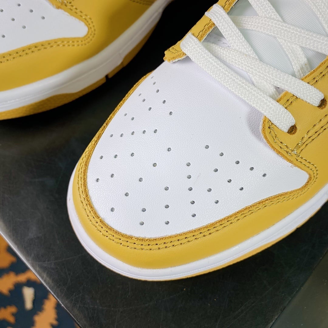 NK Dunk Low Couro Amarelo e Branco Paisley - Vista 5
