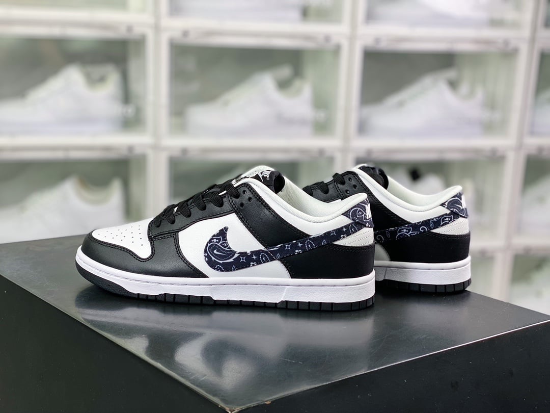 NK Dunk Low Preto, Branco e Cashew - Vista 2