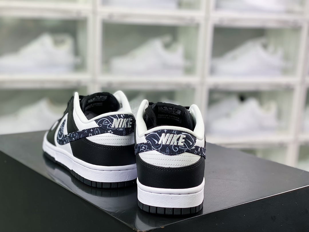 NK Dunk Low Preto, Branco e Cashew - Vista 3