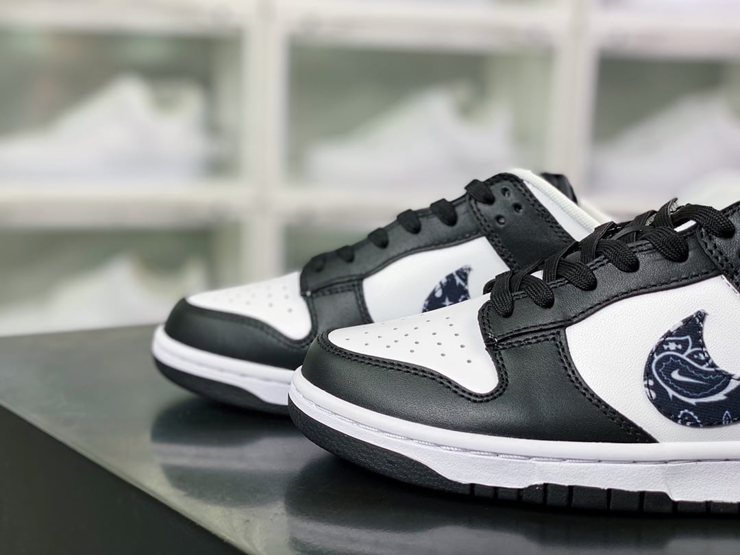 NK Dunk Low Preto, Branco e Cashew - Vista 8