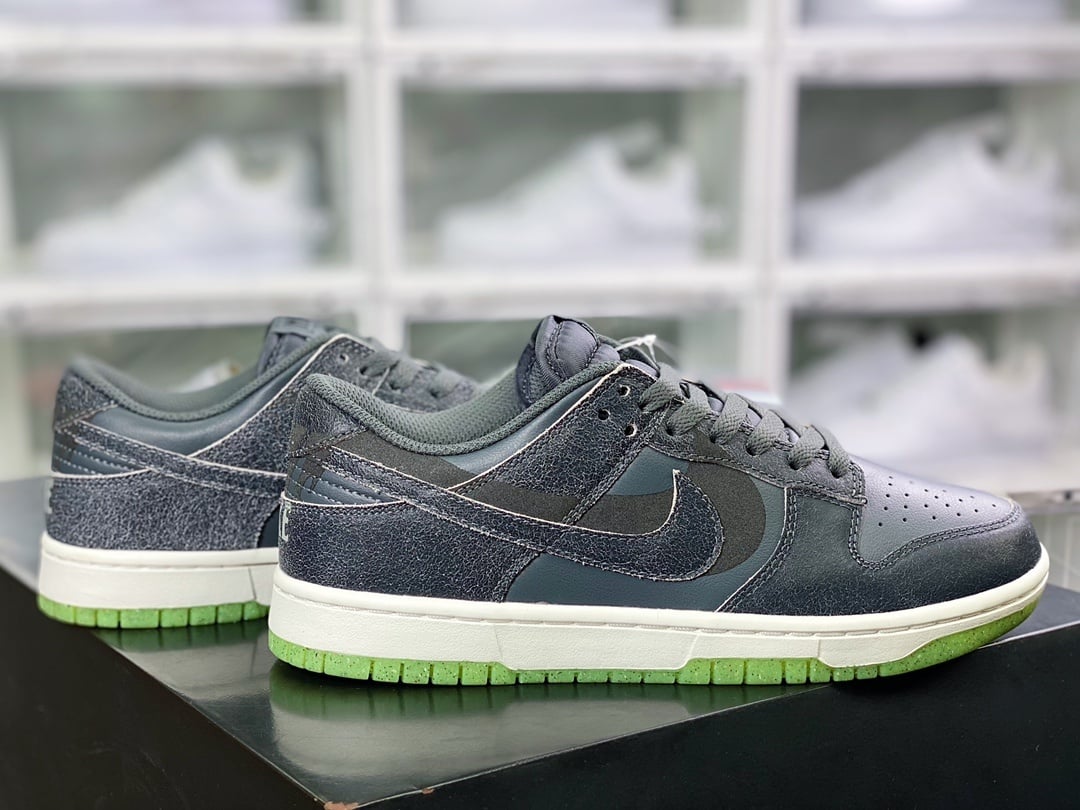NK Dunk Low Cinzento Carbono Duplo Swoosh 3M - Vista 2