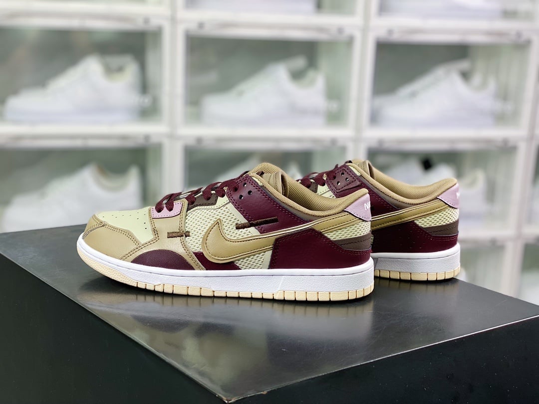NK Dunk Low Marrom e Bege Patchwork - Vista 2