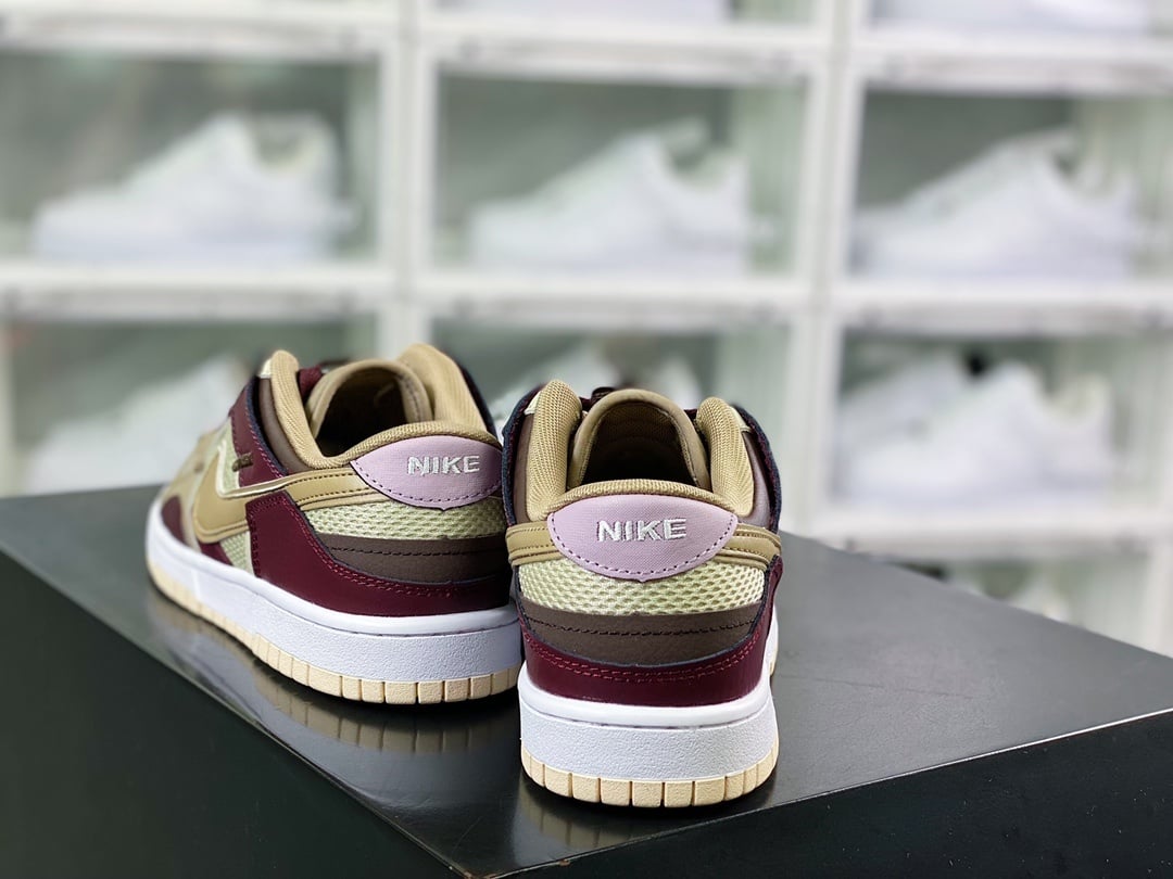 NK Dunk Low Marrom e Bege Patchwork - Vista 3