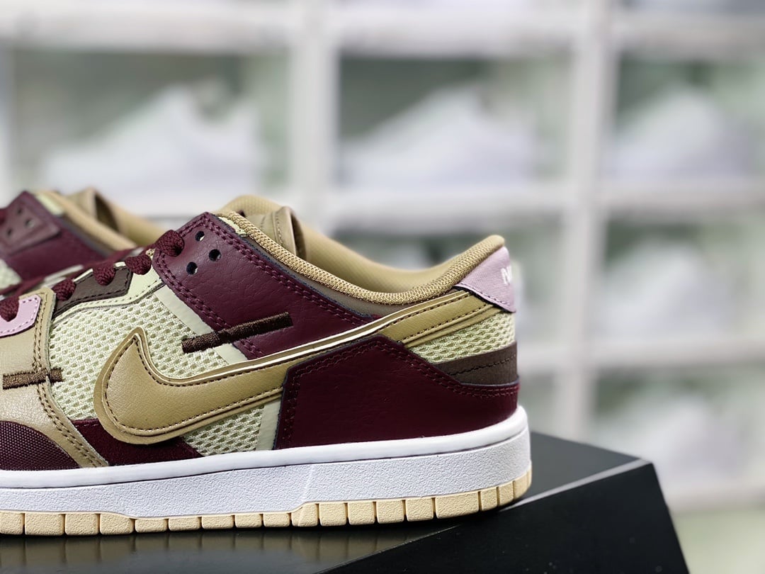 NK Dunk Low Marrom e Bege Patchwork - Vista 9