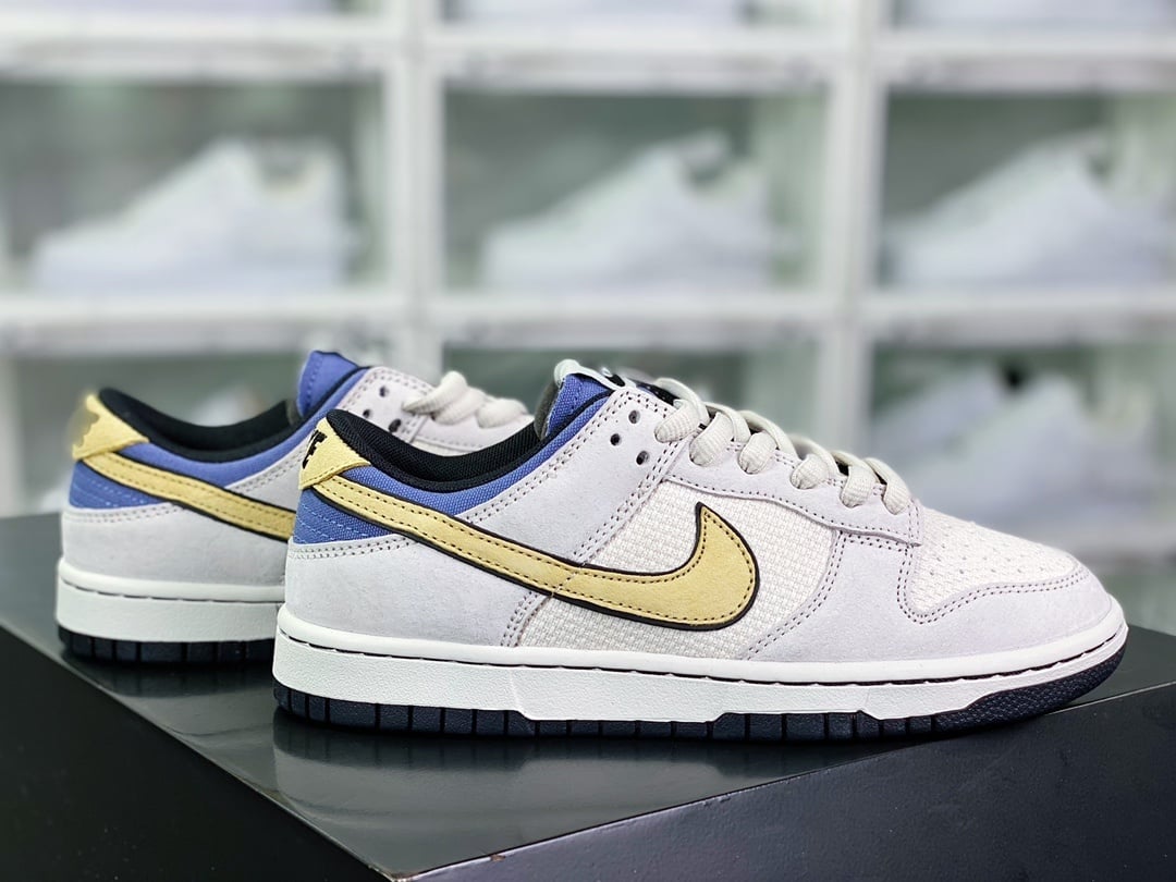 NK Dunk Low Cinza Denim Azul Amarelo - Vista 2