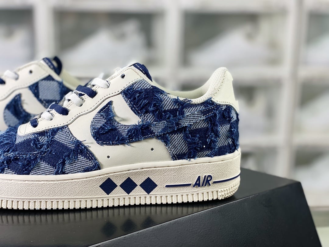 Nike Denim Creme e Azul Escuro com Franjas - Vista 9