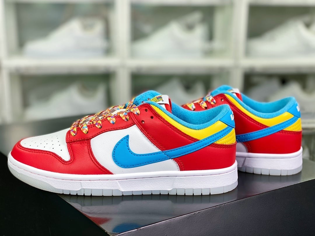 NK Dunk Low Vermelho e Branco Frutas e Cereais - Vista 3