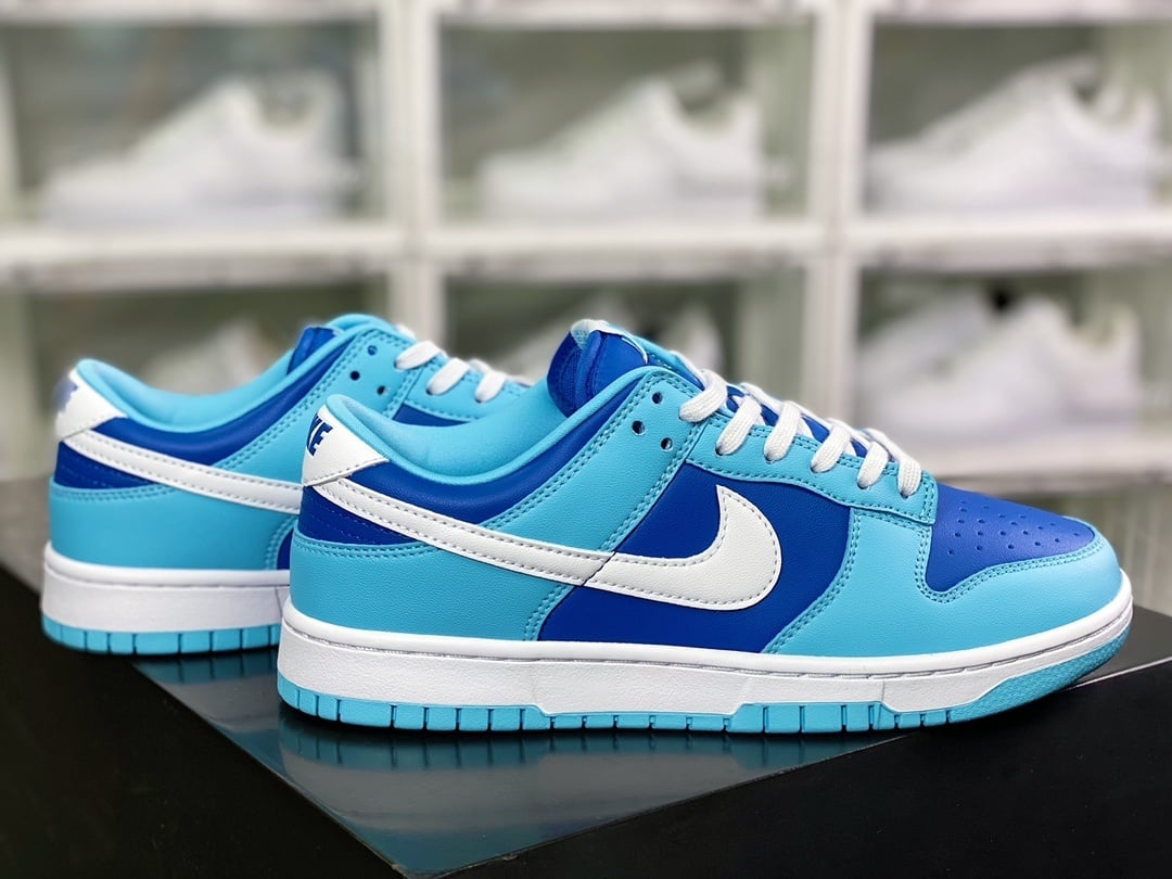 NK Dunk Low Clássico Branco Azul - Vista 2